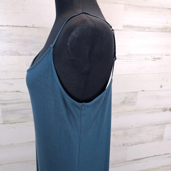 Universal Standard Teal Tencel Cami Dress M Soft Stretch Knit Clean Girl Minimal - Picture 8 of 16